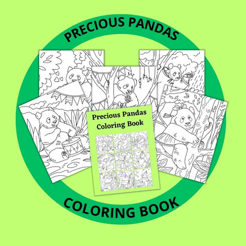 Precious Pandas Coloring Book