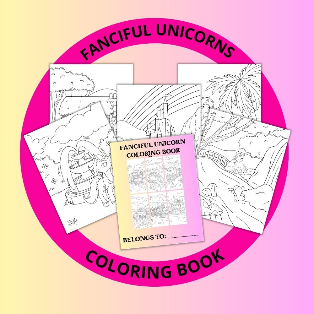 Fanciful Unicorns Coloring Book